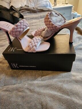 INC International Concepts Braided Lilac High Heel Mules